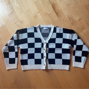 Oak and Fort checkerboard cardigan size S